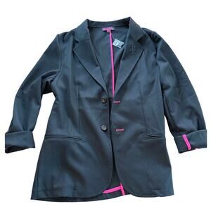 T-Mobile Blazer Womens Medium Black Pink Uniform Jacket NWT